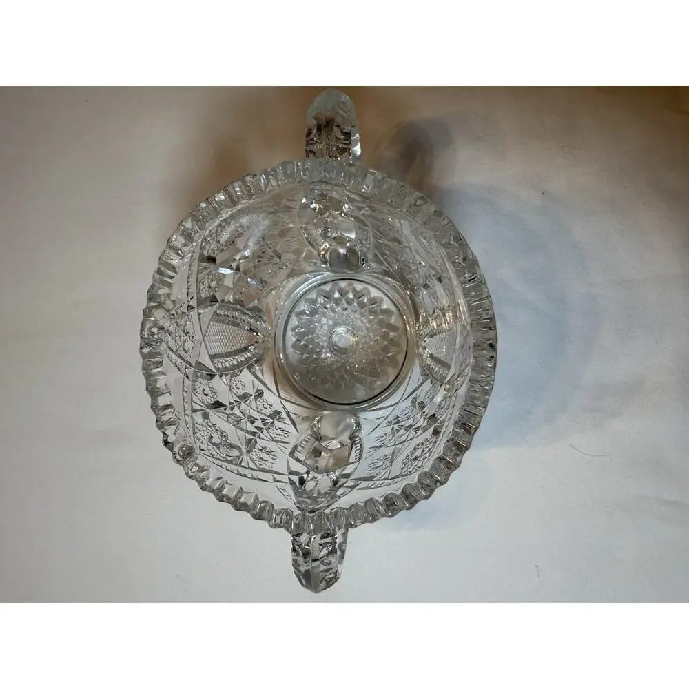1930’s Pressed Glass, Star Design, MG6 by McKee 4” W x 3.5” H